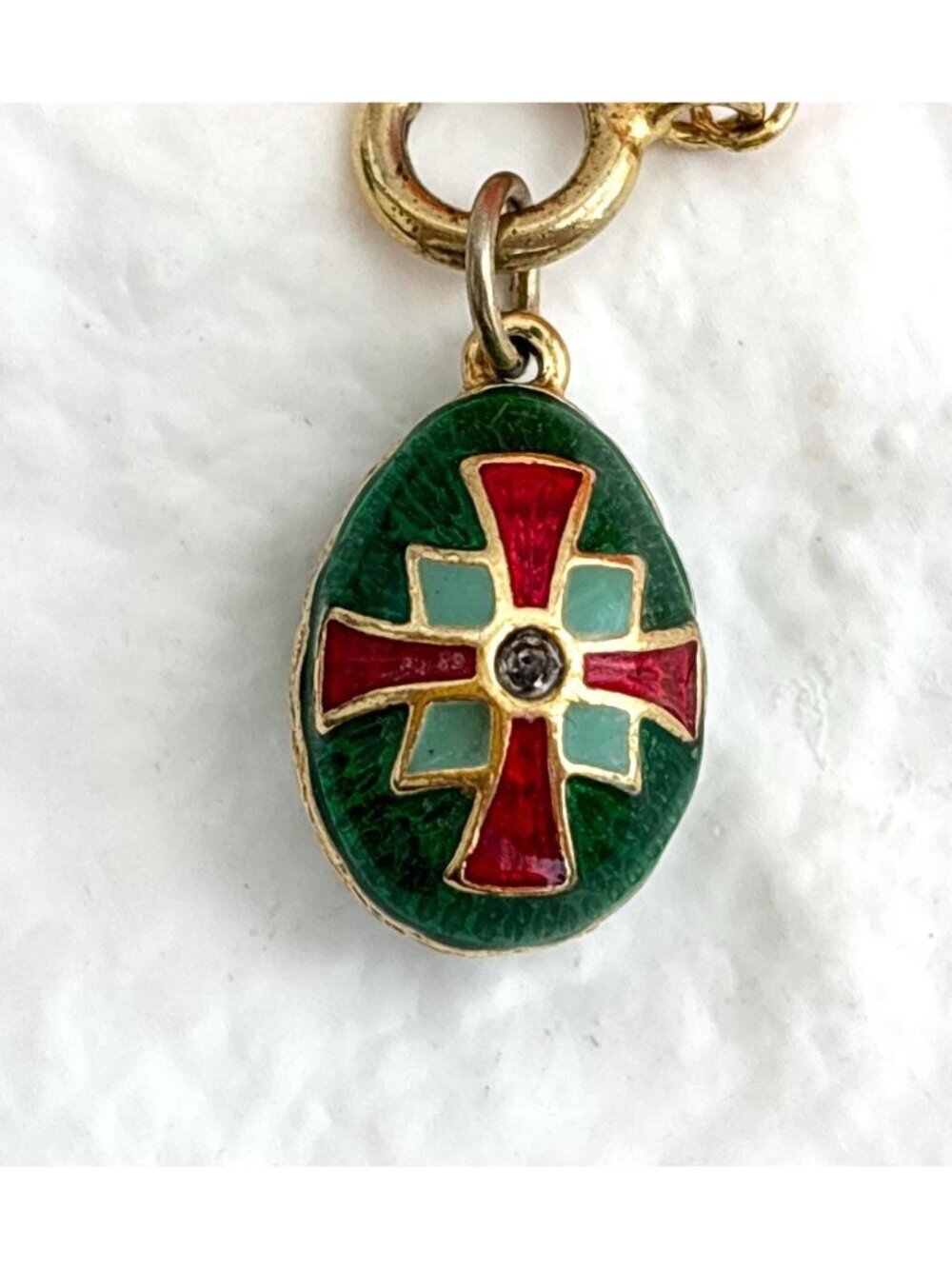 Joan Rivers Red & Green EnamelQueen of Romania Faberge Egg Vintage Charm